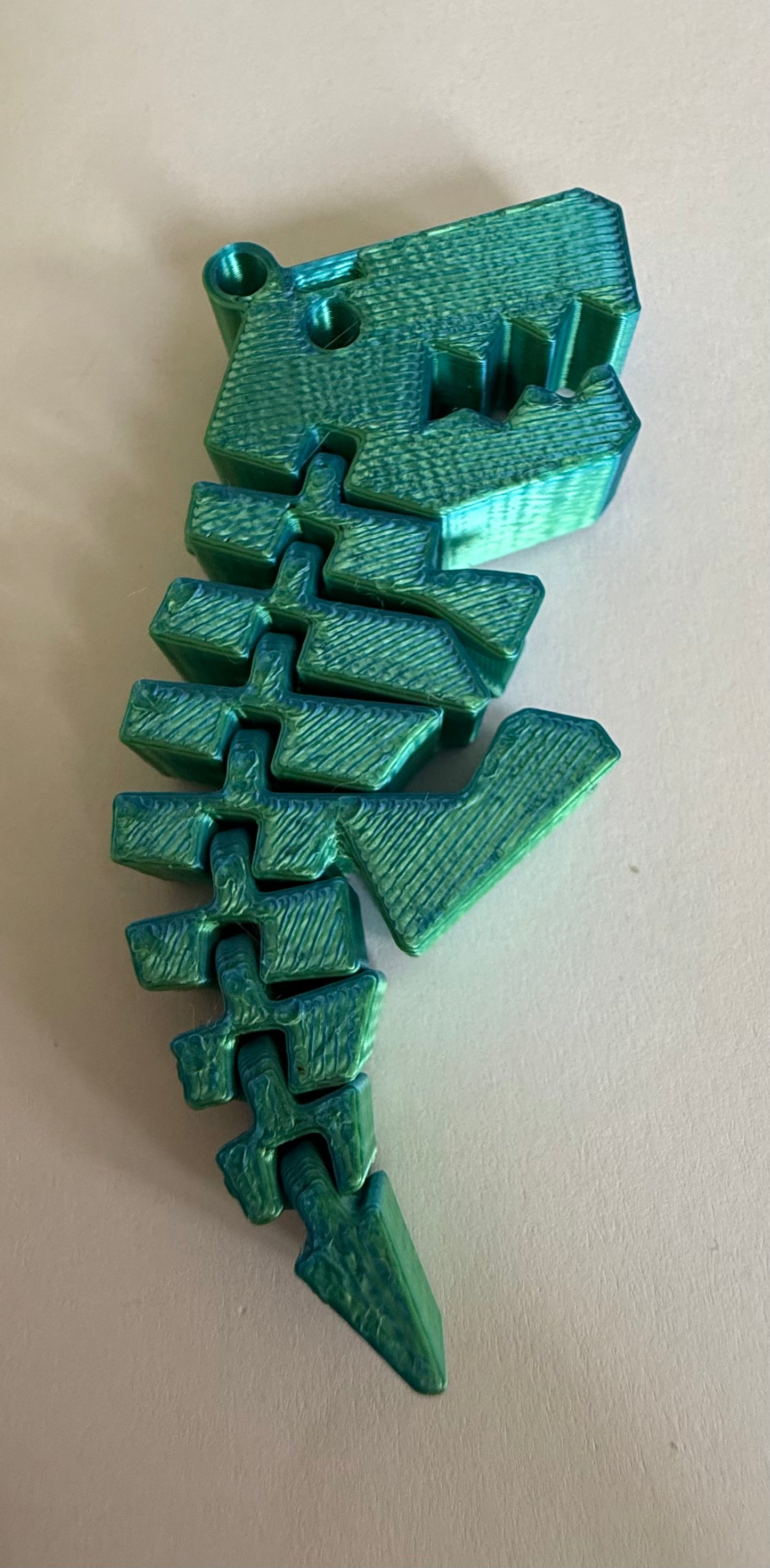 3D Printed Flexi Dinosaur Keyring