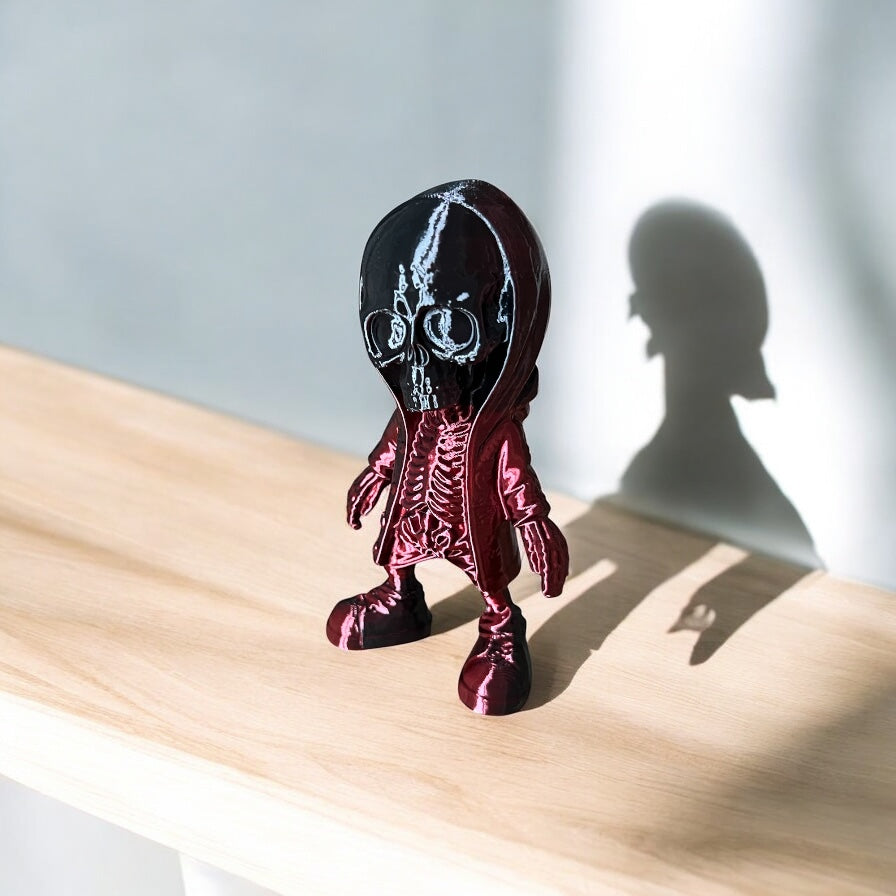 3D Printed Skeleton In Hoodie Figure