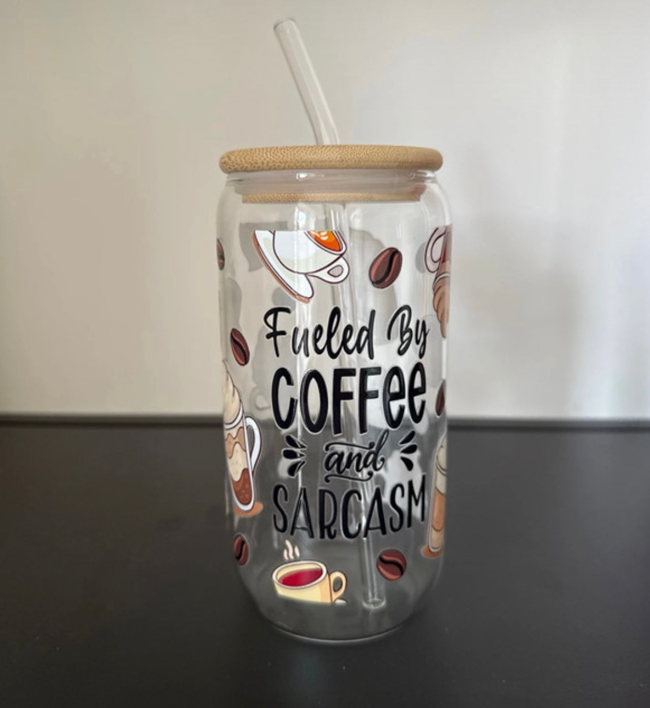 Glass Tumblers (Lid And Straw included)
